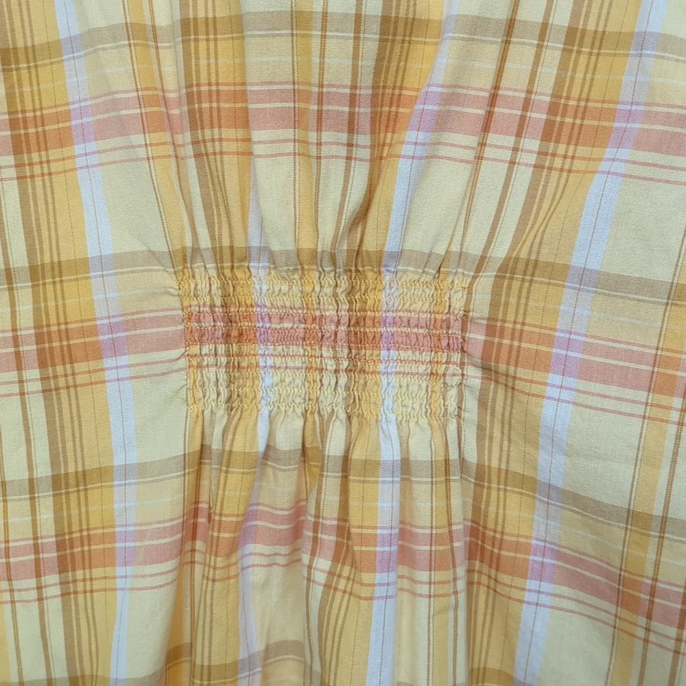 3/$20🌟 Mossimo Girls Sunny Yellow Short Sleeve Button Down Shirt Large 10-12 - Picture 4 of 6